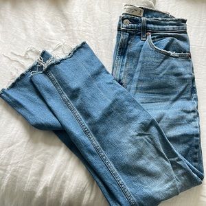 Abercrombie & Fitch the ankle straight ultra high rise curve love jean
